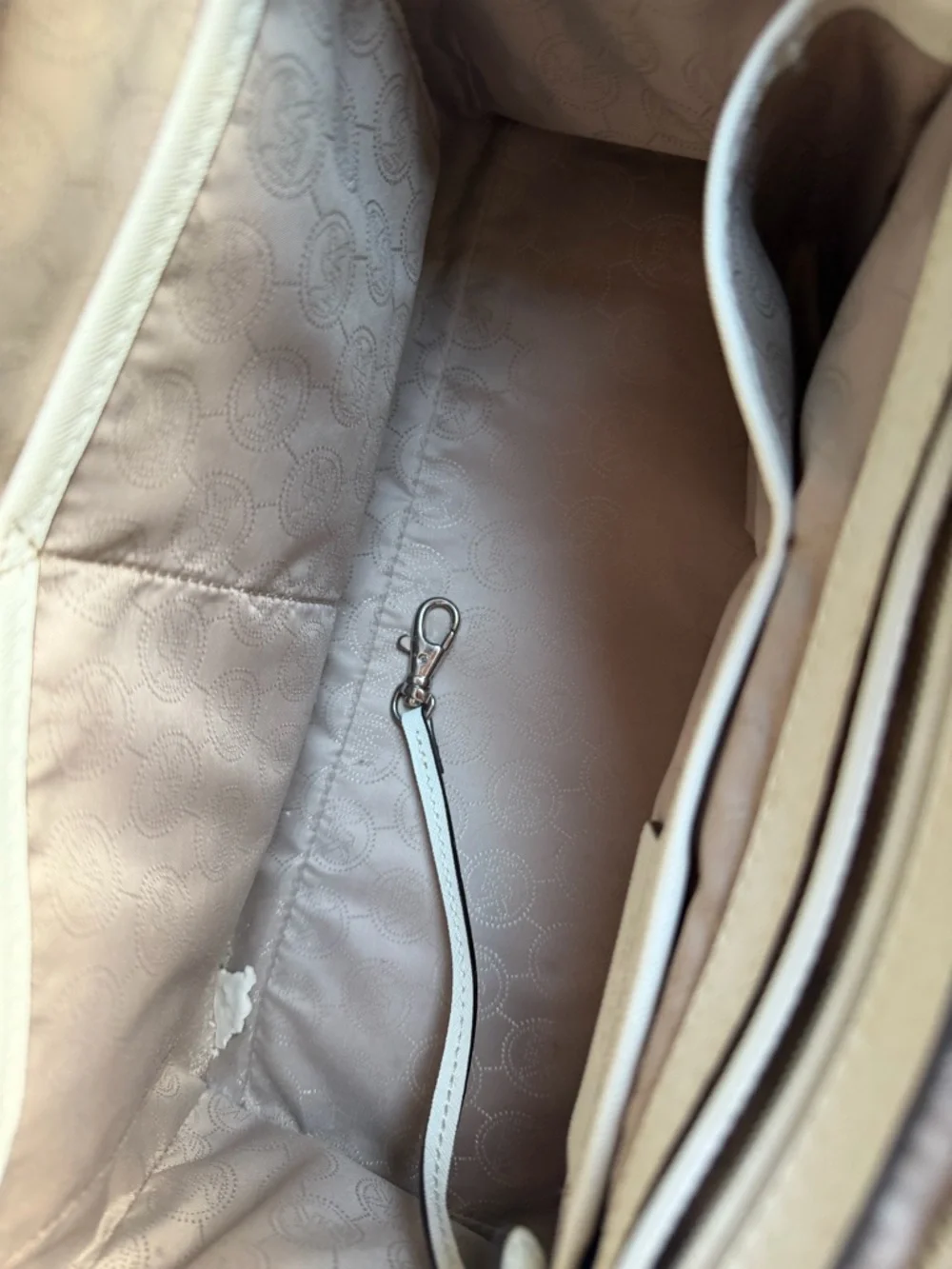 Michael Kors White Studded Saffiano Satchel with Silver Hardware - Picture 7 of 7